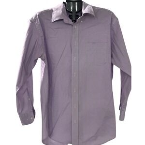 Jos. A. Bank Mens Purple Micro Gingham Dress Shirt Traditional Fit 16.5 32/33